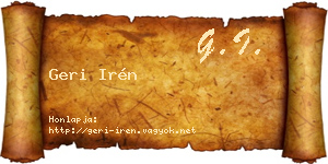 Geri Irén névjegykártya